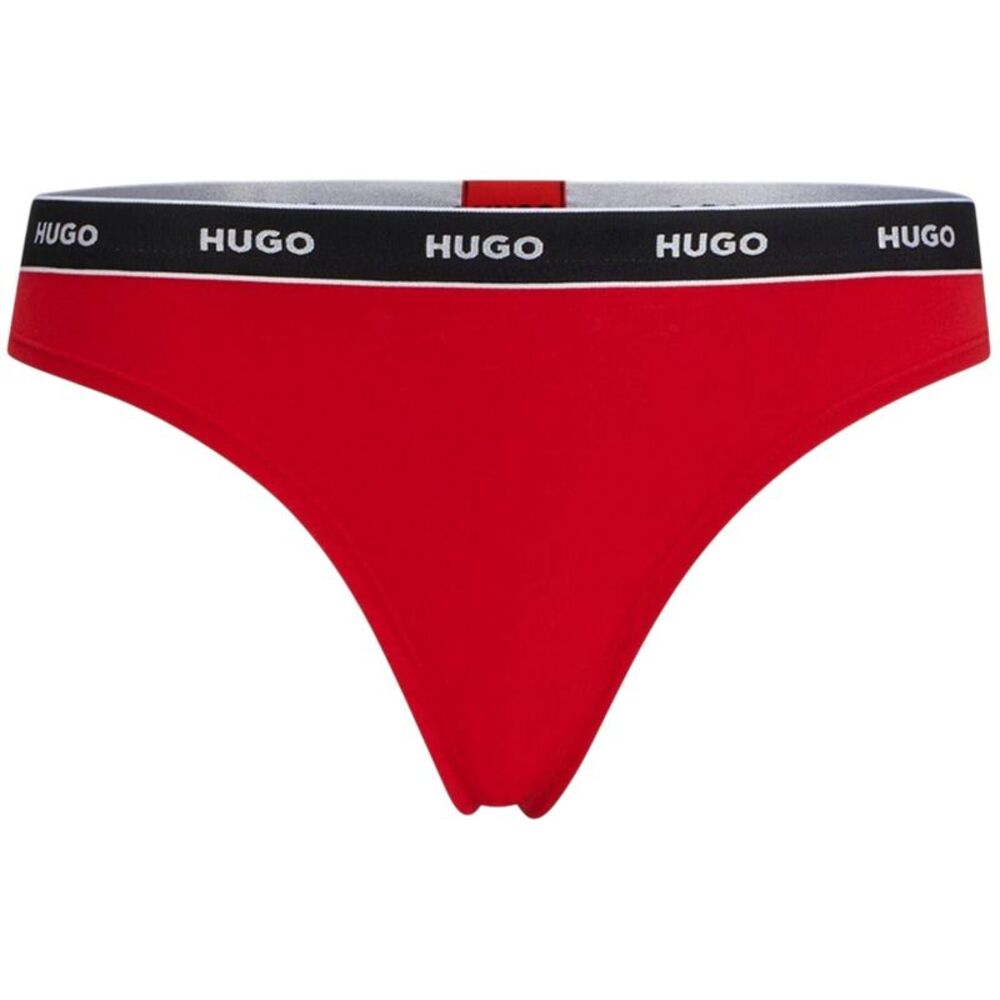 Hugo Womens/Ladies Mid Rise Regular Thong / Bright Red